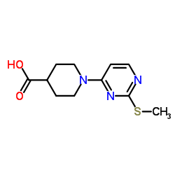 1-[2-(Methylsulfanyl)-4-pyrimidinyl]-4-piperidinecarboxylic acid Structure