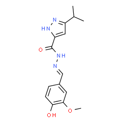 (E)-N-(4-hydroxy-3-methoxybenzylidene)-3-isopropyl-1H-pyrazole-5-carbohydrazide Structure