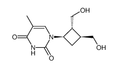 (+-)-1-[(1β,2α,3β)-2,3-Bis(hydroxymethyl)cyclobutane-1-yl]-5-methyl-2,4(1H,3H)-pyrimidindione Structure