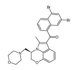(R)-(5,7-dibromonaphthalen-1-yl)(5-methyl-3-(morpholinomethyl)-2,3-dihydro-[1,4]oxazino[2,3,4-hi]indol-6-yl)methanone Structure