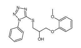 1-(2-methoxyphenoxy)-3-(1-phenyltetrazol-5-yl)sulfanylpropan-2-ol Structure
