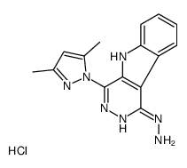 [4-(3,5-dimethylpyrazol-1-yl)-5H-pyridazino[4,5-b]indol-1-yl]hydrazine,hydrochloride结构式