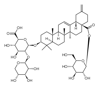 3-O-β-D-xylopyranosyl-(1-->2)-O-β-D-glucuronopyranosyl-akebonic acid 28-O-β-D-glucopyranoside结构式