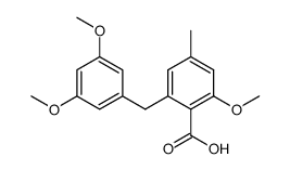 2-methoxy-4-methyl-6-[(3,5-dimethoxyphenyl)-methyl]-benzoic acid Structure