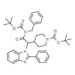 Tert-Butyl 4-(2-(Benzyl(Tert-Butoxycarbonyl)Amino)-2-Oxo-1-(2-Phenyl-1H-Benzo[D]Imidazol-1-Yl)Ethyl)Piperidine-1-Carboxylate picture