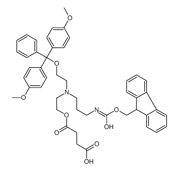 N-(N-((9-fluorenylmethoxy)carbonyl)-3-aminoprop-1-yl)-N-(O-(4,4'-dimethoxytrityl)-2-oxyethyl)-N-(O-(3-carboxylpropionyl)-2-oxyethyl)amine picture