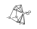 ZrCl2(bis(1,1',2,2'-dimethylsilanodiyl-)η(5)-dicyclopentadienyl) Structure