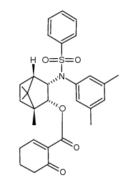 (1R,2R,3S,4S)-[3-[N-benzenesulfonyl-N-(3,5-dimethylphenyl)-amino]-2-bornyl]-2-oxo-cyclohexenecarboxylate Structure