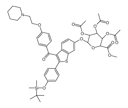 Methyl-1-(4’-tert-butyldimethylsylyl-6-hydroxyraloxifene)-2,3,4-tri-O-acetyl--D-glycopyranuronate结构式