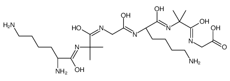 2-[[2-[[(2S)-6-amino-2-[[2-[[2-[[(2S)-2,6-diaminohexanoyl]amino]-2-methylpropanoyl]amino]acetyl]amino]hexanoyl]amino]-2-methylpropanoyl]amino]acetic acid结构式