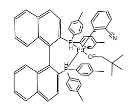 [(S)-Tol-BINAP]Pd(o-C6H4CN)(OCH2CMe3)结构式