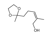 2-methyl-5-(2-methyl-1,3-dioxolan-2-yl)pent-2-en-1-ol结构式