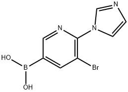 5-Bromo-6-(imidazol-1-yl)pyridine-3-boronic acid结构式