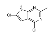 4,6-dichloro-2-methyl-7H-pyrrolo[2,3-d]pyrimidine结构式