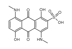 1,5-dihydroxy-4,8-bis-methylamino-9,10-dioxo-9,10-dihydro-anthracene-2-sulfonic acid结构式