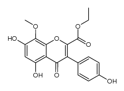 5,7-dihydroxy-3-(4-hydroxy-phenyl)-8-methoxy-4-oxo-4H-chromene-2-carboxylic acid ethyl ester Structure