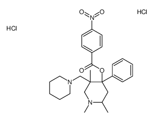 [1,2,5-trimethyl-4-phenyl-5-(piperidin-1-ylmethyl)piperidin-4-yl] 4-nitrobenzoate,dihydrochloride Structure