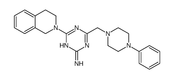 4-(3,4-dihydro-1H-isoquinolin-2-yl)-6-[(4-phenylpiperazin-1-yl)methyl]-1,3,5-triazin-2-amine结构式