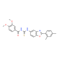 N-(3,4-dimethoxybenzoyl)-N'-[2-(2,4-dimethylphenyl)-1,3-benzoxazol-5-yl]thiourea结构式