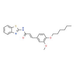 N-(1,3-benzothiazol-2-yl)-3-[4-(hexyloxy)-3-methoxyphenyl]acrylamide结构式