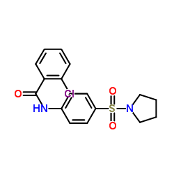 2-Chloro-N-[4-(1-pyrrolidinylsulfonyl)phenyl]benzamide结构式