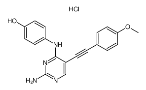2-amino-4-(4-hydroxyanilino)-5-(4-methoxyphenylethynyl)pyrimidine Hydrochloride结构式