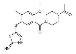 1-(4-(5-((2-氨基噻唑-5-基)硫基)-2-甲氧基-4-甲基苯甲酰基)哌嗪-1-基)乙结构式