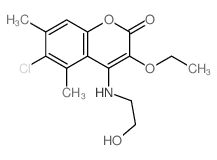 2H-1-Benzopyran-2-one,6-chloro-3-ethoxy-4-[(2-hydroxyethyl)amino]-5,7-dimethyl-结构式