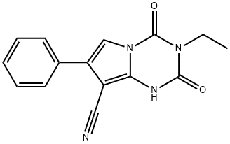 3-Ethyl-1,2,3,4-tetrahydro-2,4-dioxo-7-phenylpyrrolo[1,2-a]-1,3,5-triazine-8-carbonitrile Structure