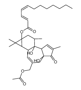 12-Deoxy-phorbol-13-dodecdienoate-20-acetate结构式