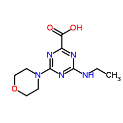 4-ETHYLAMINO-6-MORPHOLIN-4-YL-[1,3,5]TRIAZINE-2-CARBOXYLIC ACID结构式