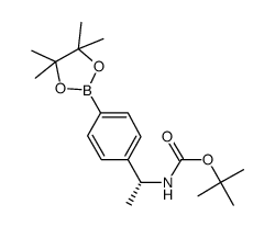 (R)-(1-(4-(4,4,5,5-四甲基-1,3,2-二氧杂硼杂环戊烷-2-基)苯基)乙基)氨基甲酸叔丁酯图片