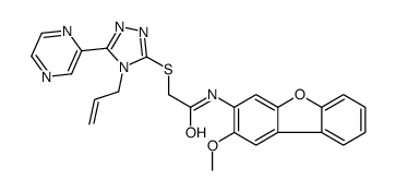 Acetamide, N-(2-methoxy-3-dibenzofuranyl)-2-[[4-(2-propenyl)-5-pyrazinyl-4H-1,2,4-triazol-3-yl]thio]- (9CI)结构式