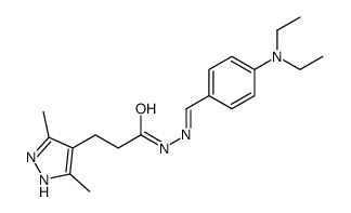 N-[[4-(diethylamino)phenyl]methylideneamino]-3-(3,5-dimethyl-1H-pyrazol-4-yl)propanamide Structure