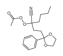 Peracetic acid 1-cyano-1-[2-(2-phenyl-1,3-dioxolan-2-yl)ethyl]pentyl ester结构式