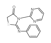 (2Z)-2-(Phenylimino)-3-pyrimidin-2-yl-1,3-thiazolidin-4-one Structure