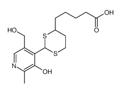 5-[2-[3-hydroxy-5-(hydroxymethyl)-2-methylpyridin-4-yl]-1,3-dithian-4-yl]pentanoic acid结构式