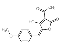 (2E)-4-acetyl-5-hydroxy-2-[(4-methoxyphenyl)methylidene]furan-3-one Structure