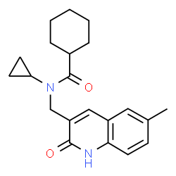 Cyclohexanecarboxamide, N-cyclopropyl-N-[(1,2-dihydro-6-methyl-2-oxo-3-quinolinyl)methyl]- (9CI)结构式