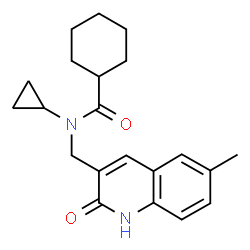 Cyclohexanecarboxamide, N-cyclopropyl-N-[(1,2-dihydro-6-methyl-2-oxo-3-quinolinyl)methyl]- (9CI) structure