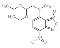 N-(2,2-diethoxyethyl)-N-methyl-5-nitro-9-oxido-8-oxa-7-aza-9-azoniabicyclo[4.3.0]nona-2,4,6,9-tetraen-2-amine结构式