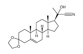 3,3-ethanediyldioxy-20-hydroxy-23,24-dinor-20ξH-chol-5-ene-21-nitrile Structure