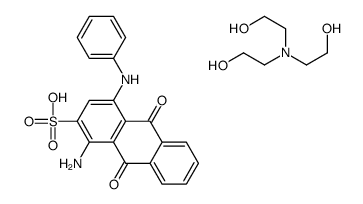 1-amino-4-anilino-9,10-dihydro-9,10-dioxoanthracene-2-sulphonic acid, compound with 2,2',2''-nitrilotris[ethanol] (1:1)结构式