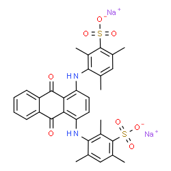 disodium 3-[[9,10-dioxo-4-[(2,4,6-trimethyl-3-sulfonato-phenyl)amino]a nthracen-1-yl]amino]-2,4,6-trimethyl-benzenesulfonate structure