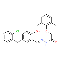 N'-{(E)-[5-(2-chlorobenzyl)-2-hydroxyphenyl]methylidene}-2-(2,6-dimethylphenoxy)acetohydrazide Structure