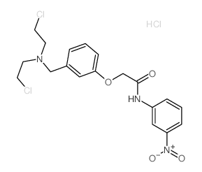 Acetamide,2-[3-[[bis(2-chloroethyl)amino]methyl]phenoxy]-N-(3-nitrophenyl)-,hydrochloride (1:1) structure