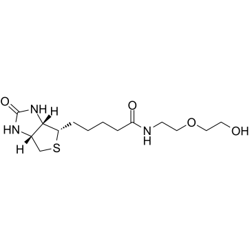 1H-Thieno[3,4-d]imidazole-4-pentanamide, hexahydro-N-[2-(2-hydroxyethoxy)ethyl]-2-oxo-, (3aS,4S,6aR)- Structure