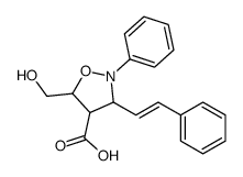 4-Isoxazolidinecarboxylic acid,5-(hydroxymethyl)-2-phenyl-3-(2-phenylethenyl)- Structure