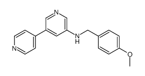 N-[(4-methoxyphenyl)methyl]-5-pyridin-4-ylpyridin-3-amine结构式