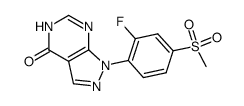 1-(2-fluoro-4-methanesulfonyl-phenyl)-1,5-dihydro-pyrazolo[3,4-d]pyrimidin-4-one Structure